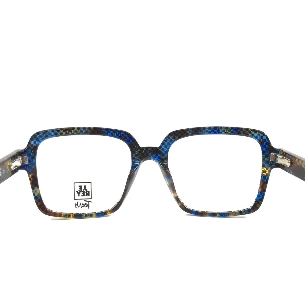 J.F. Rey Teens Eyeglasses Frames AMAURY 9220 Demi Blue Checkered 50-18-140